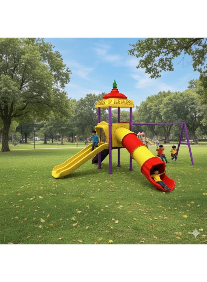 MYTS Mega Sports Power Swing & Slide – Outdoor Kids Playset with 3 Swings & Slide - Image 1